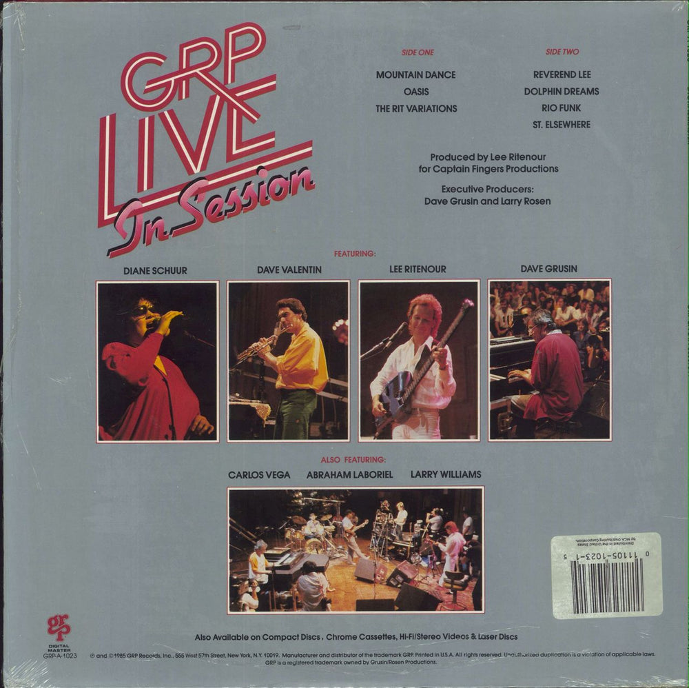 Dave Grusin GRP Live In Session US vinyl LP album (LP record) 011105102315