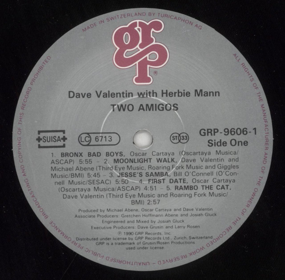 Dave Valentin Two Amigos Swiss vinyl LP album (LP record) D35LPTW850008