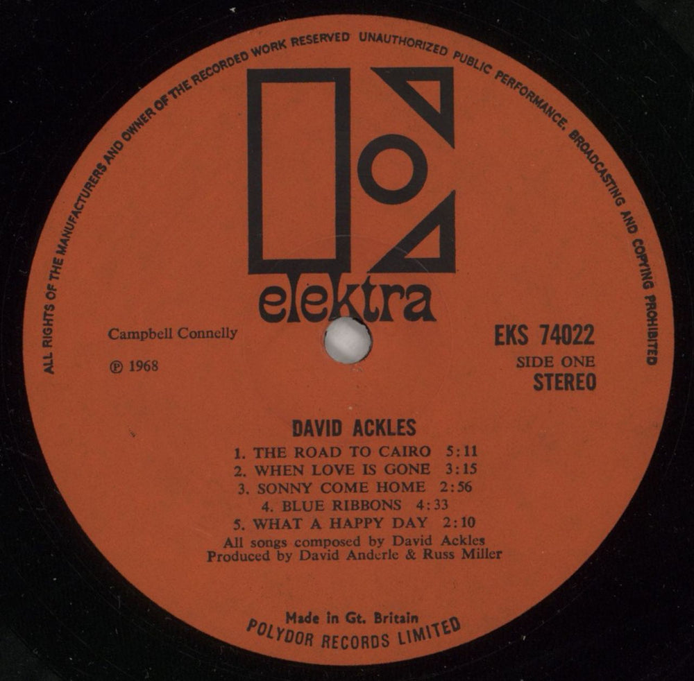 David Ackles David Ackles UK vinyl LP album (LP record) AKLLPDA544765