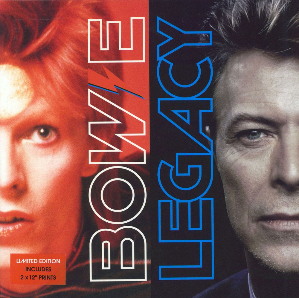 David Bowie Bowie Legacy + 2 Art Prints UK 2-LP vinyl record set (Double LP Album) DBLP64161