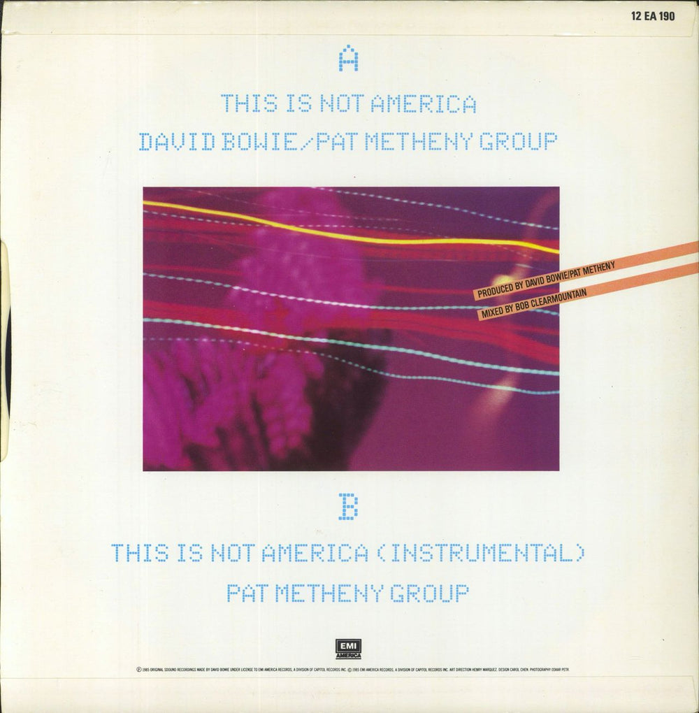 David Bowie This Is Not America UK 12" vinyl single (12 inch record / Maxi-single)