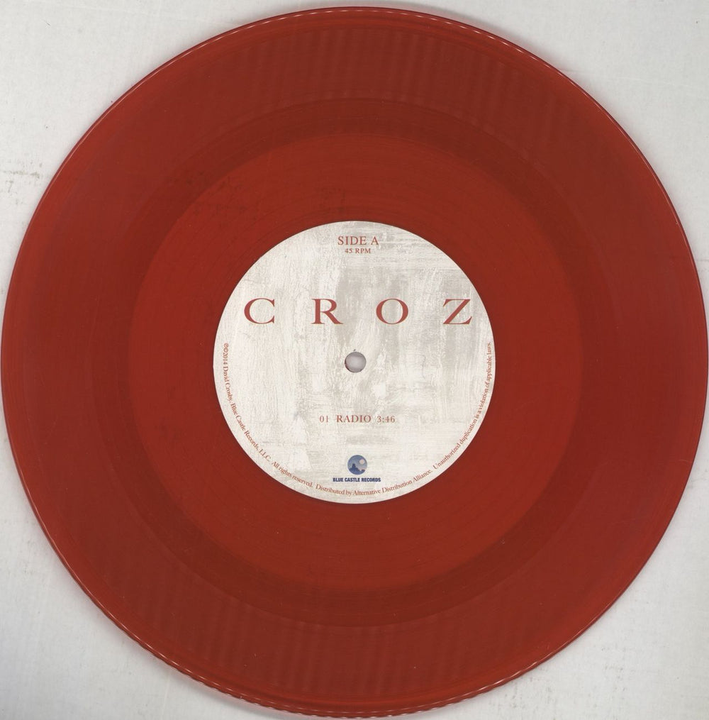 David Crosby Croz  - Red Vinyl US 10" vinyl single (10 inch record) D-C10CR850753