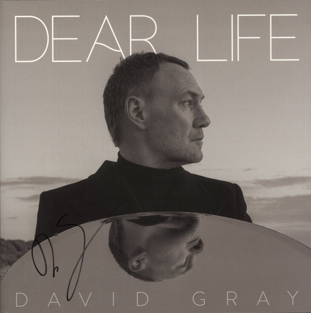 David Gray Dear Life - Sea Blue Vinyl - Autographed UK 2-LP vinyl record set (Double LP Album)