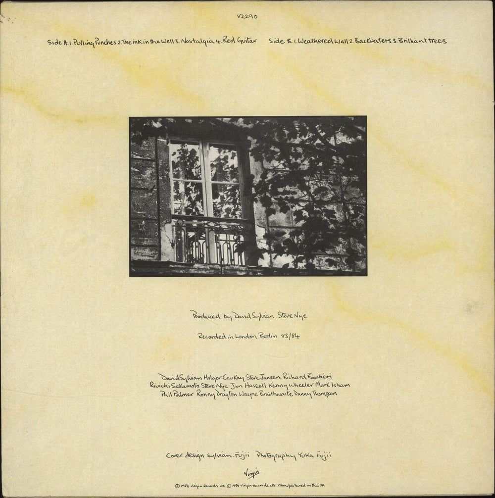 David Sylvian Brilliant Trees - VG UK vinyl LP album (LP record)