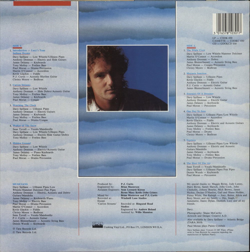 Davy Spillane Shadow Hunter UK vinyl LP album (LP record) 5016578103017