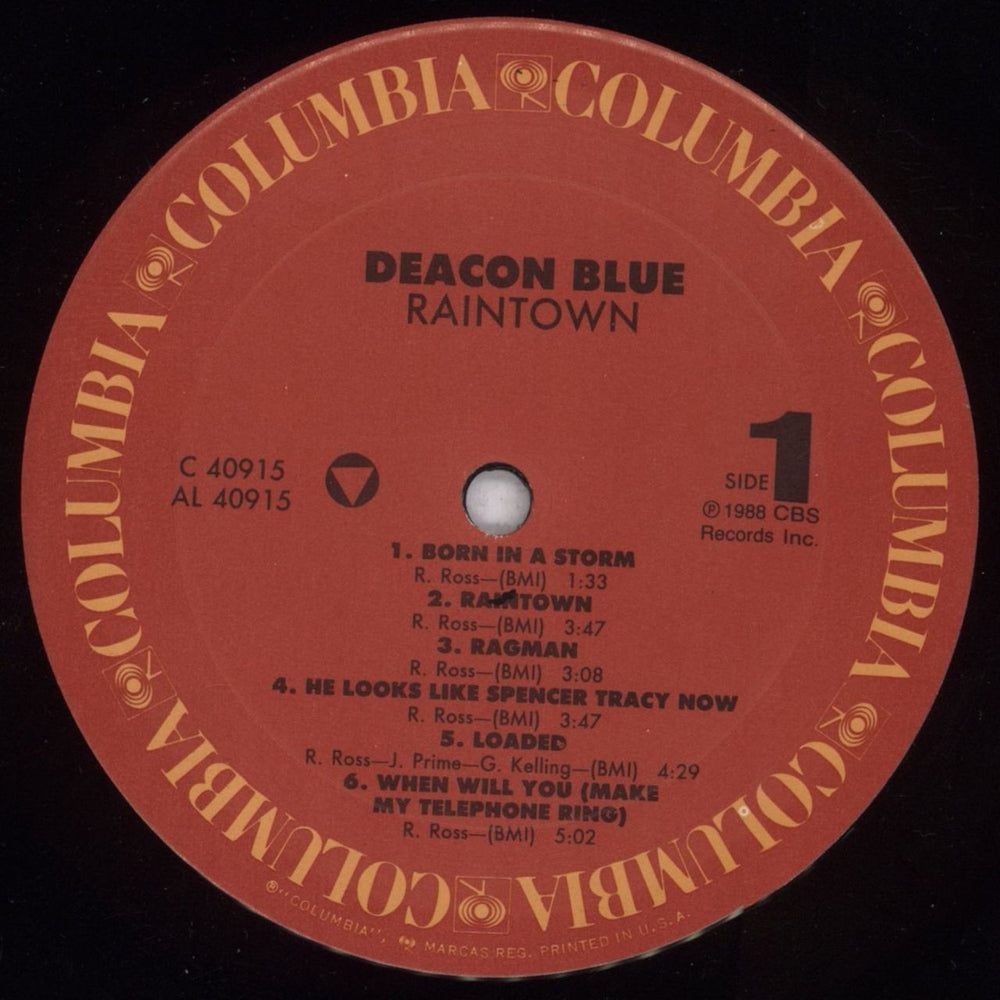 Deacon Blue Raintown - Open Shrink US vinyl LP album (LP record) DBLLPRA844989