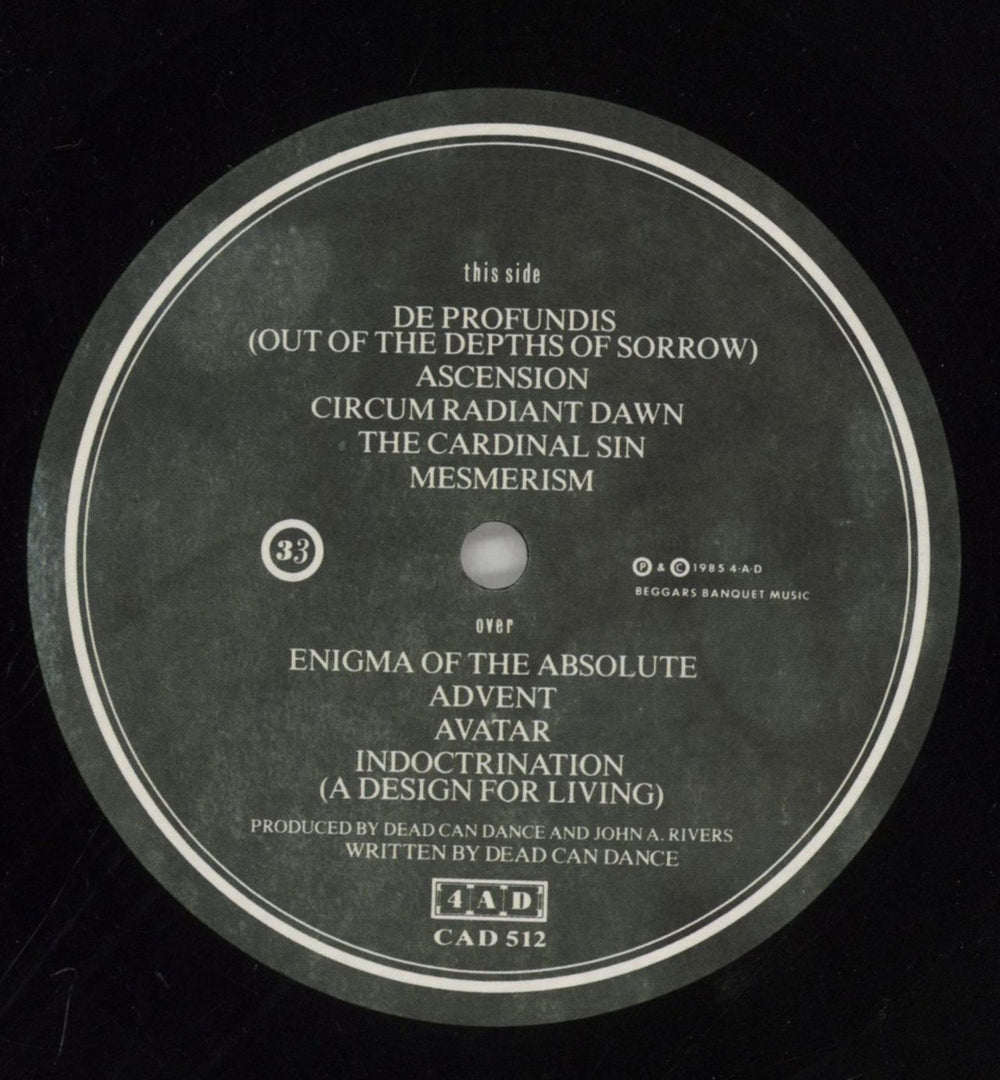 Dead Can Dance Spleen And Ideal - VG UK vinyl LP album (LP record) DCDLPSP860844