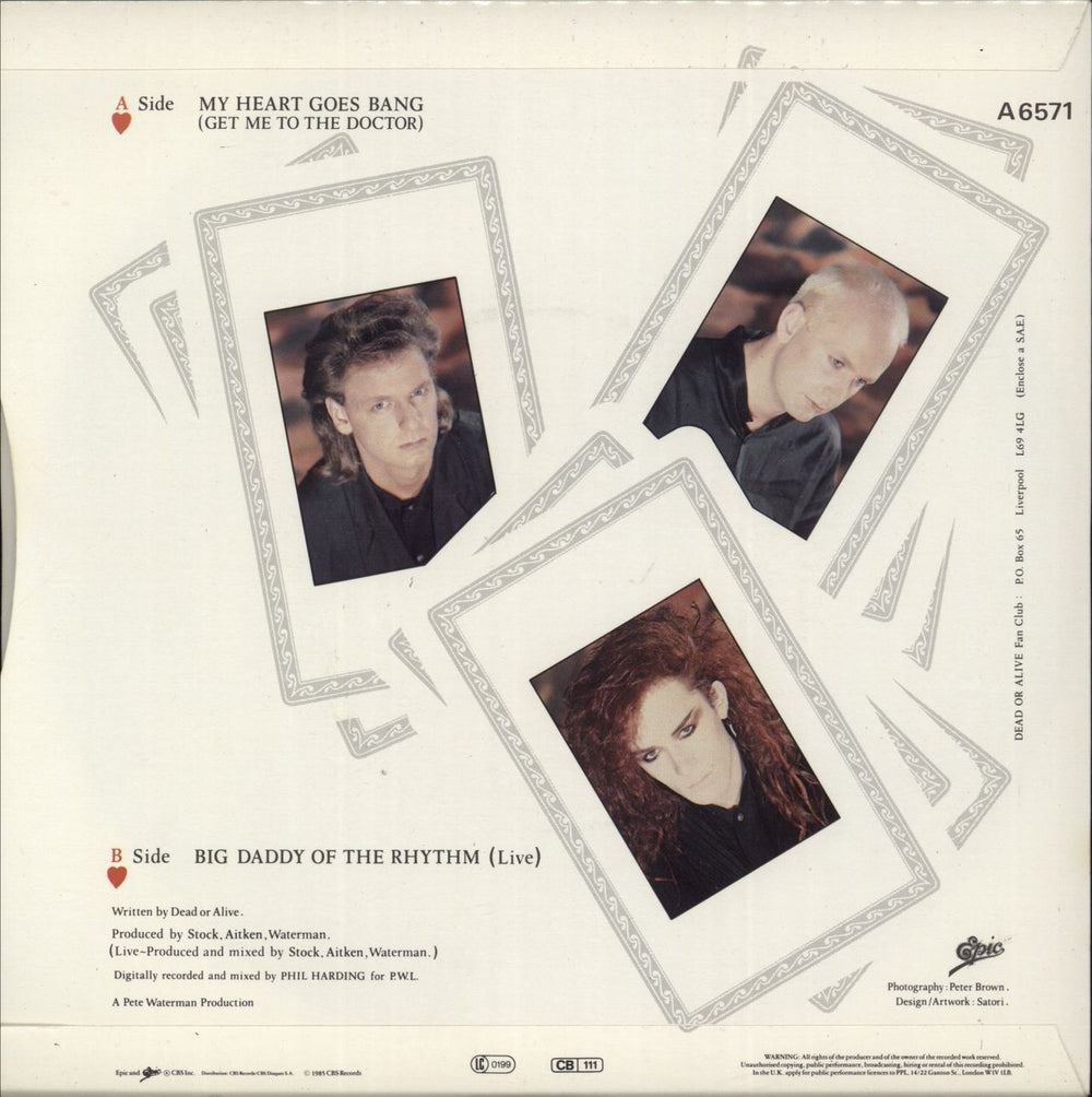 Dead Or Alive My Heart Goes Bang (Get Me To The Doctor) UK 7" vinyl single (7 inch record / 45)