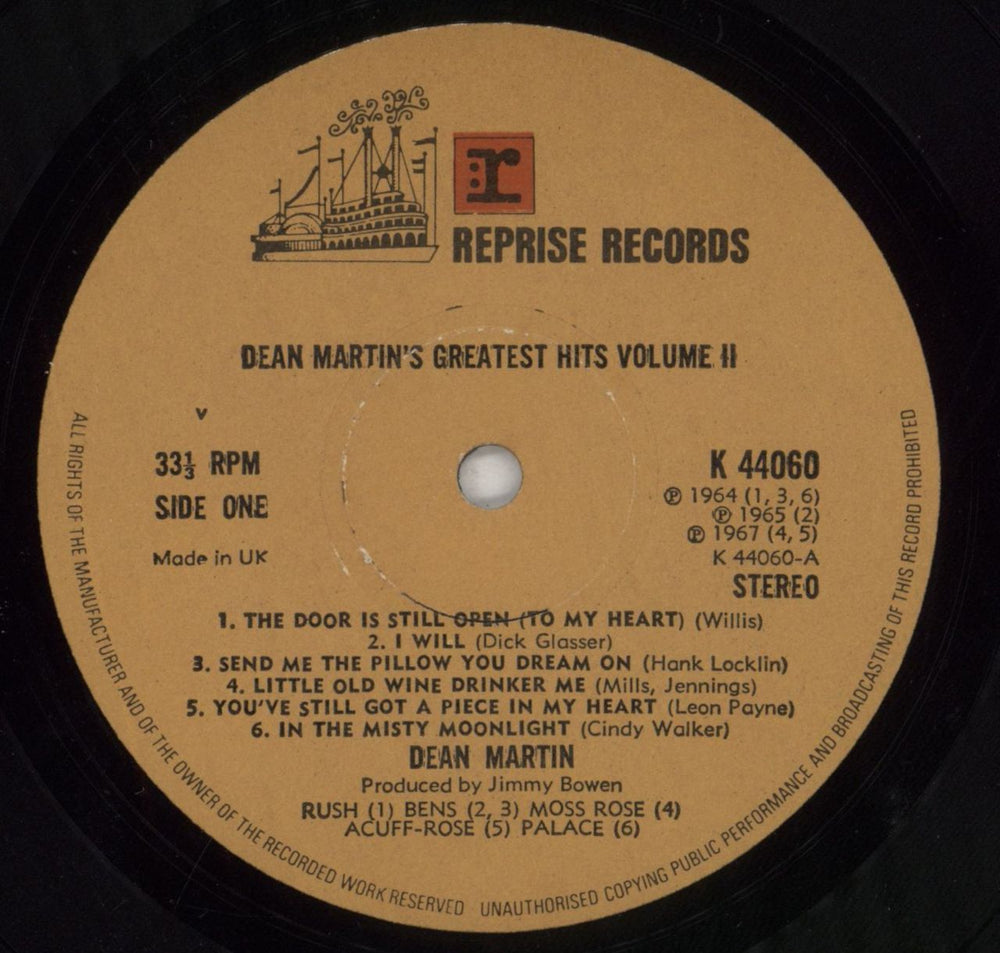 Dean Martin Dean Martin's Greatest Hits! Vol. 2 UK vinyl LP album (LP record) 1DMLPDE522519