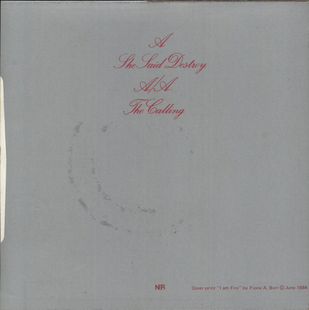 Death In June She Said Destroy UK 7" vinyl single (7 inch record / 45)