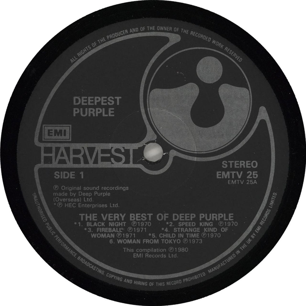 Deep Purple Deepest Purple - Black Harvest labels UK vinyl LP album (LP record) 5099916392816