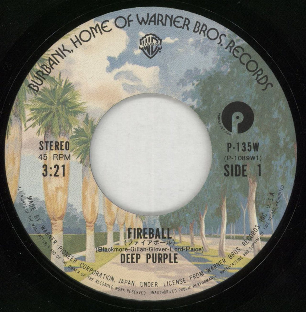 Deep Purple Fireball Japanese 7" vinyl single (7 inch record / 45) DEE07FI51304
