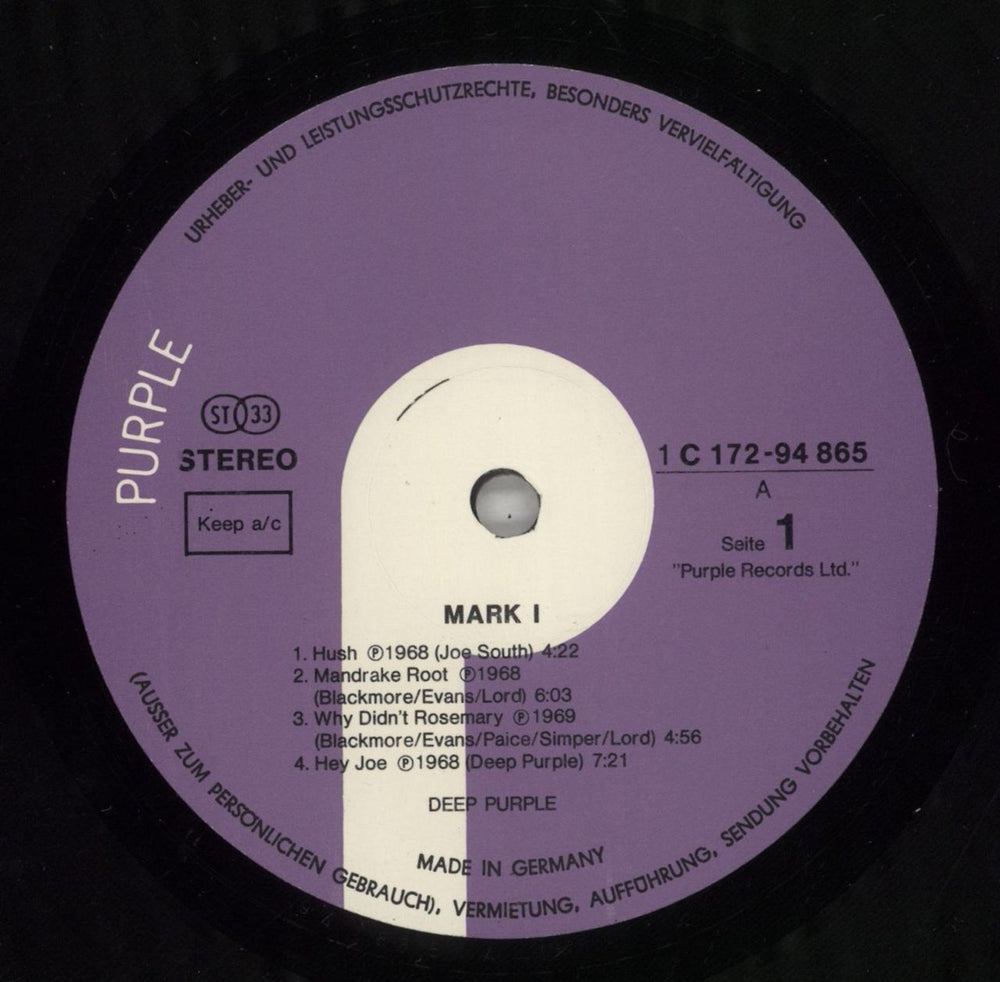 Deep Purple Mark I & II German 2-LP vinyl record set (Double LP Album) DEE2LMA535623