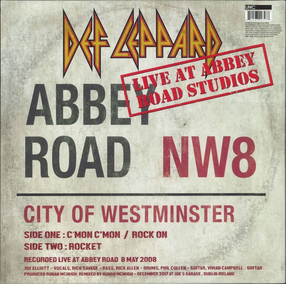 Def Leppard Live At Abbey Road Studios - RSD18 180gm UK 12" vinyl single (12 inch record / Maxi-single) 602567293477