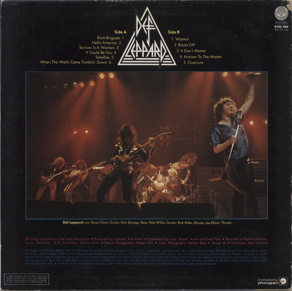 Def Leppard On Through The Night - Spaceship - VG UK vinyl LP album (LP record)