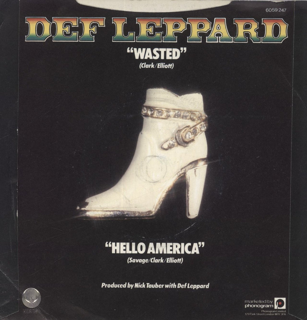 Def Leppard Wasted + P/S - VG UK 7" vinyl single (7 inch record / 45)