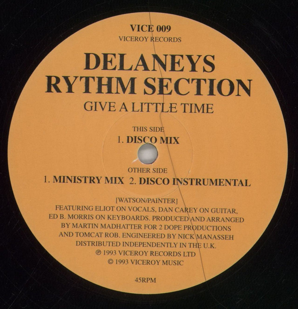Delaney's Rythm Section Give A Little Time UK 12" vinyl single (12 inch record / Maxi-single)