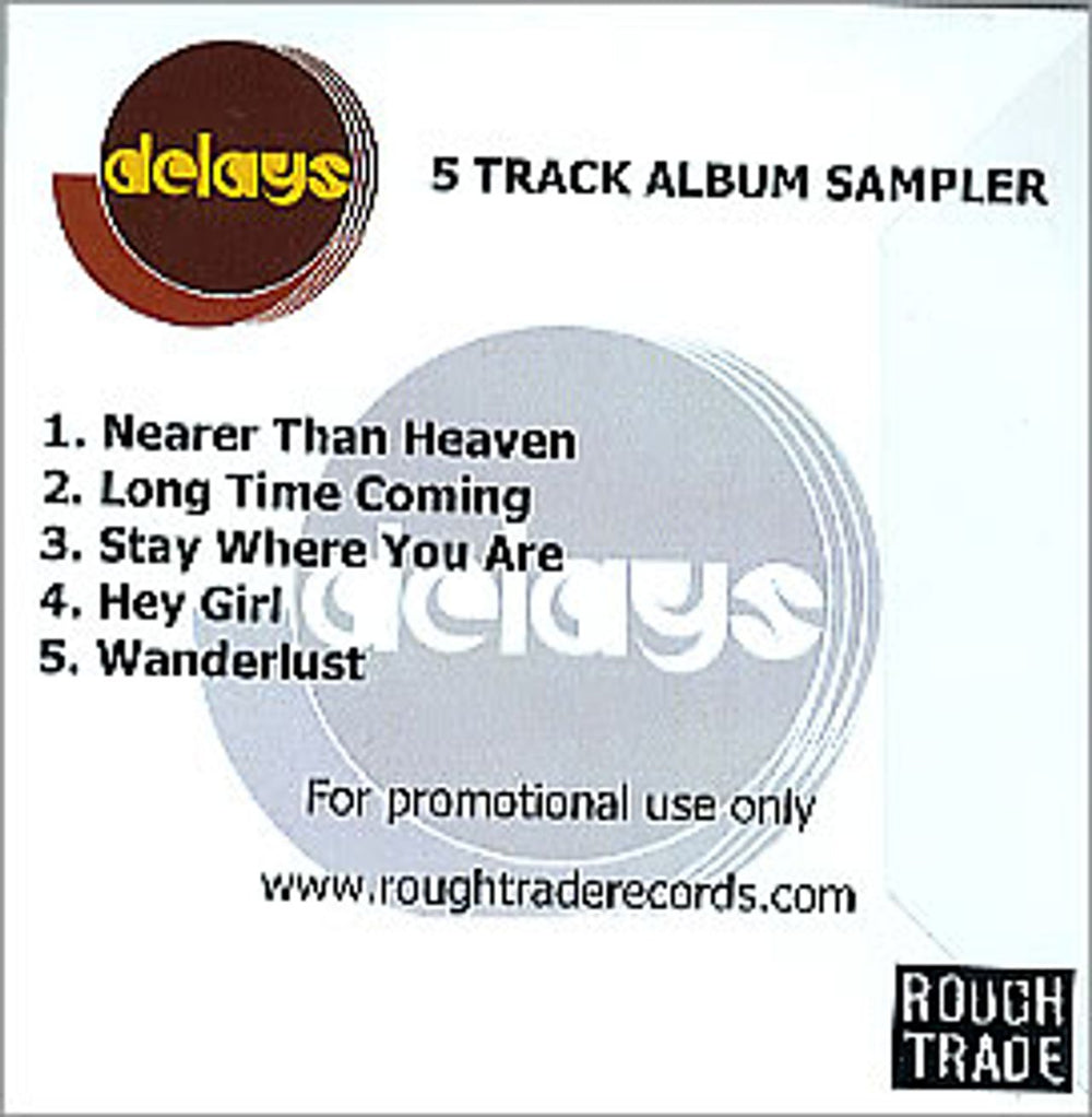 Delays 5 Track Album Sampler UK Promo CD-R acetate CD-R ACETATE