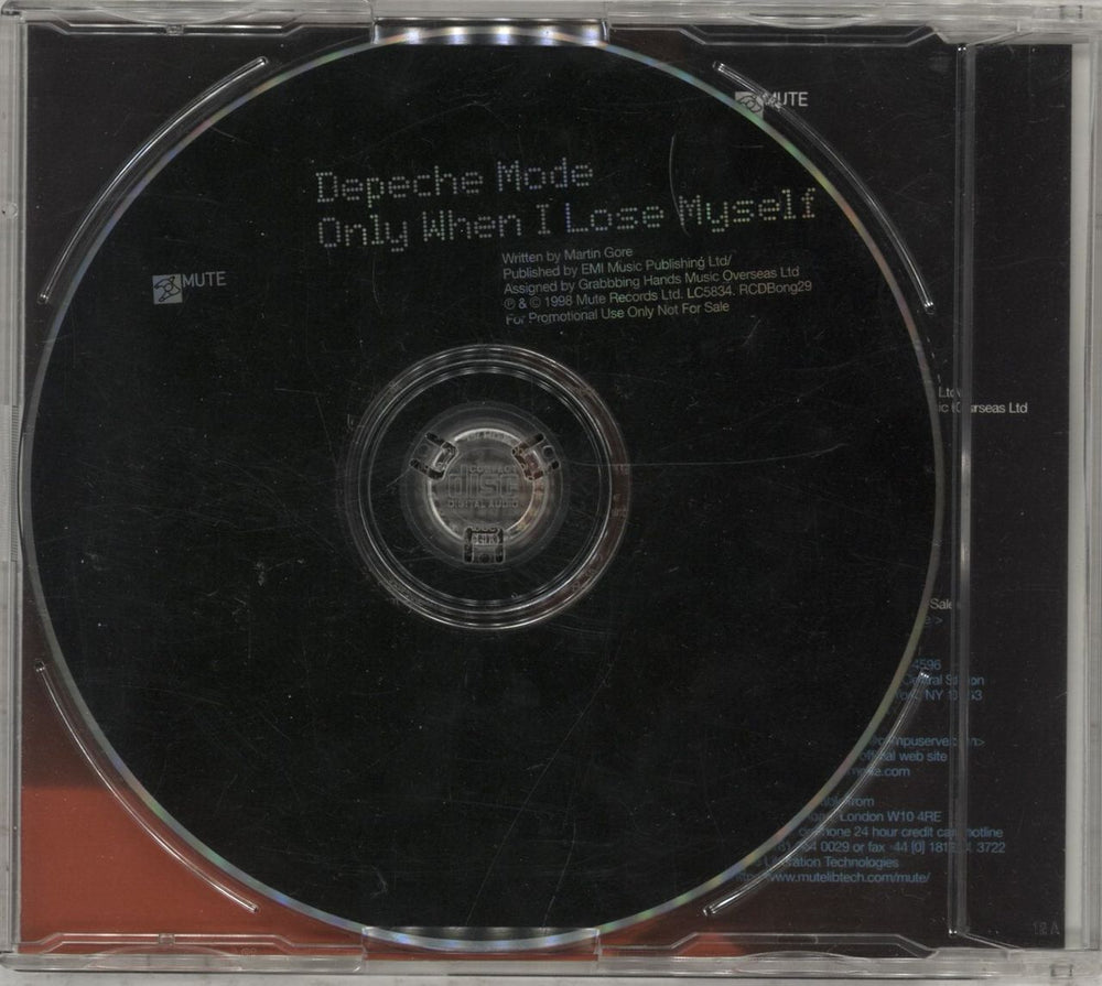 Depeche Mode Only When I Lose Myself + Promo Postcard UK Promo CD single (CD5 / 5")
