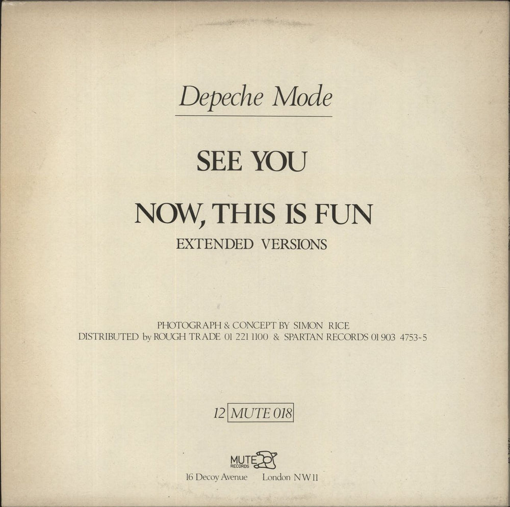 Depeche Mode See You (Extended Version) - EX UK 12" vinyl single (12 inch record / Maxi-single)