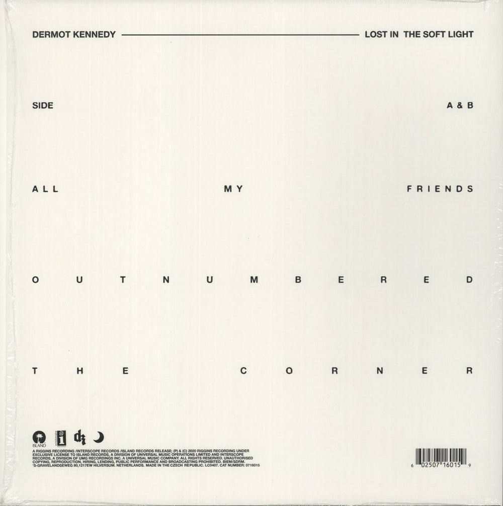 Dermot Kennedy Lost In The Soft Light EP - Clear Vinyl UK 12" vinyl single (12 inch record / Maxi-single) 602507160159
