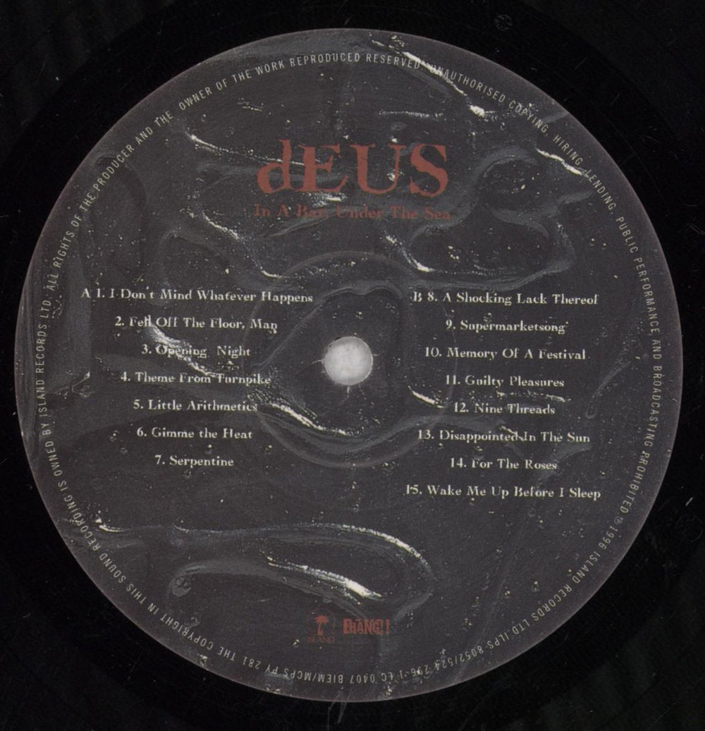 Deus In A Bar, Under The Sea UK vinyl LP album (LP record) D-SLPIN846971