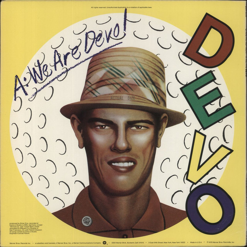 Devo Q: Are We Not Men? A: We Are Devo! US vinyl LP album (LP record)