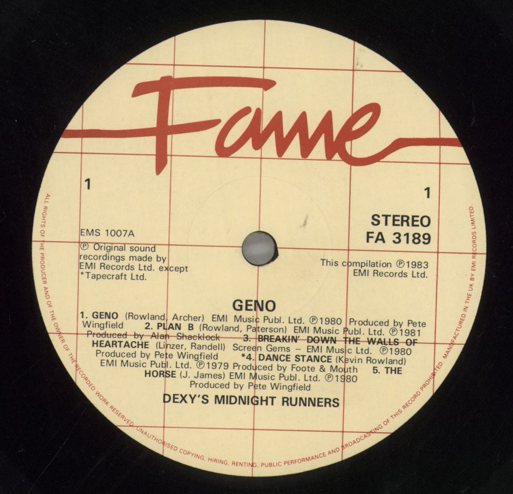 Dexys Midnight Runners Geno UK vinyl LP album (LP record) DEXLPGE777950