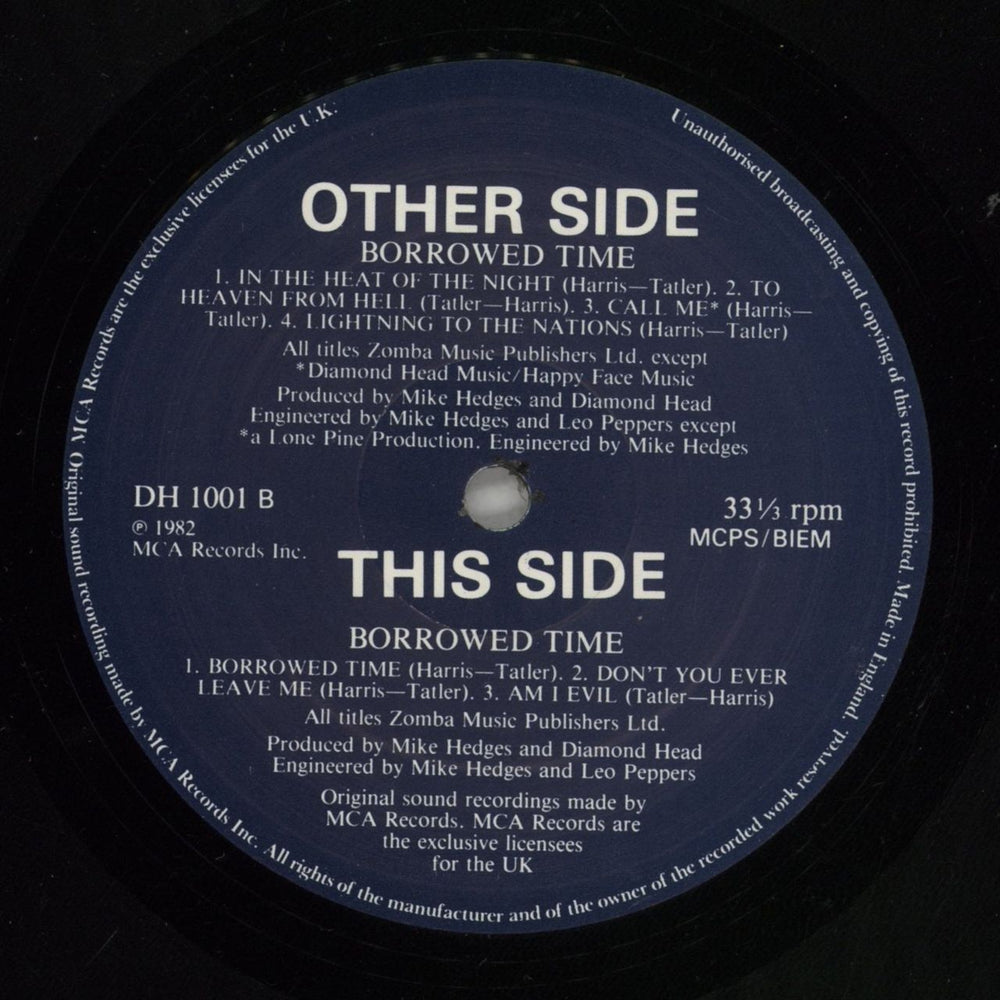 Diamond Head Borrowed Time + Poster UK vinyl LP album (LP record) DIHLPBO767211