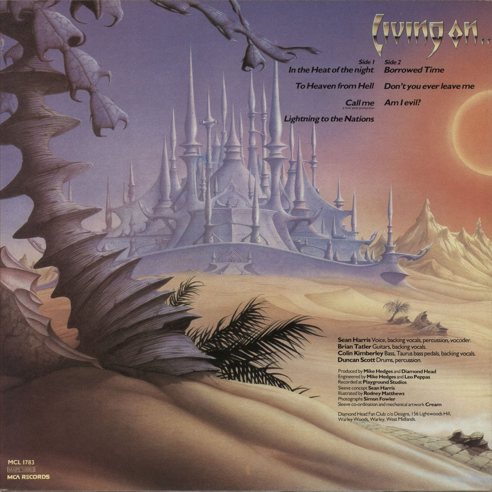 Diamond Head Borrowed Time UK vinyl LP album (LP record)