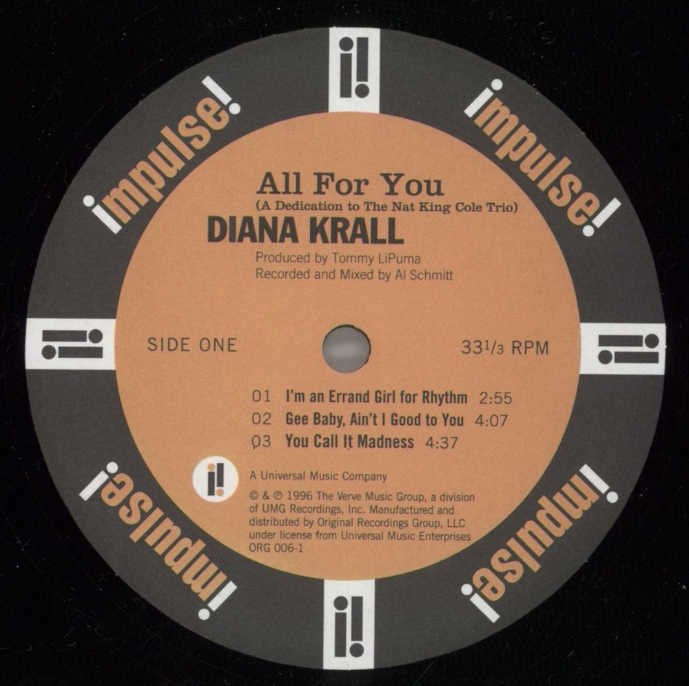 Diana Krall All For You US 2-LP vinyl record set (Double LP Album) DKR2LAL881625