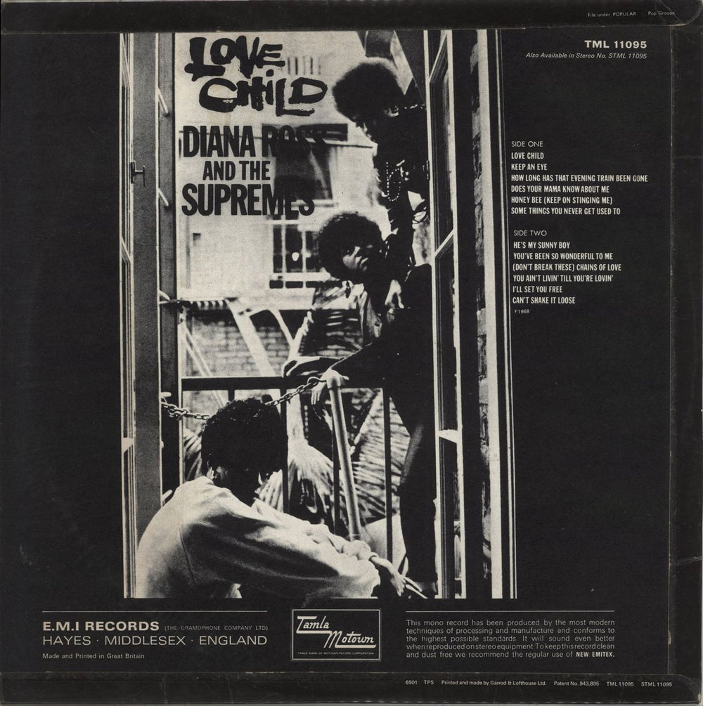 Diana Ross & The Supremes Love Child UK vinyl LP album (LP record)