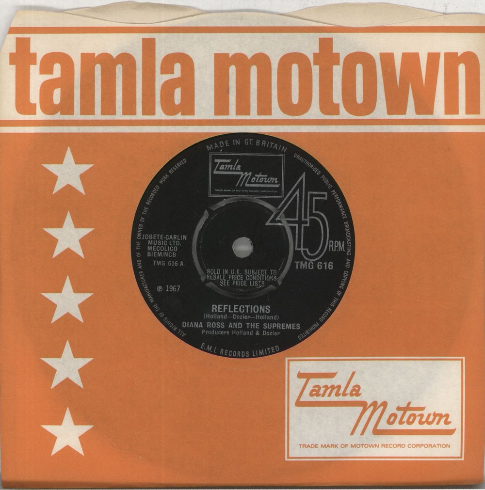 Diana Ross & The Supremes Reflections - 4prong UK 7" vinyl single (7 inch record / 45) TMG616