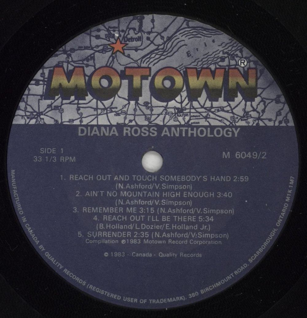 Diana Ross Anthology  Canadian 2-LP vinyl record set (Double LP Album) DIA2LAN879925