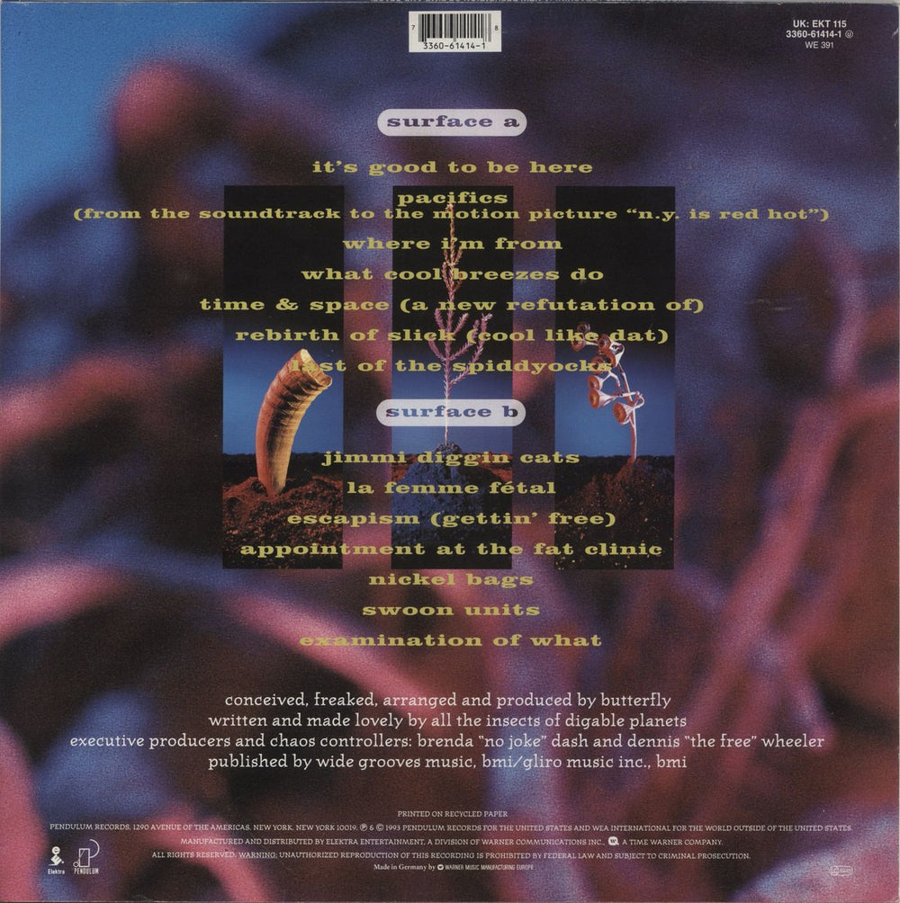 Digable Planets Reachin' (A New Refutation Of Time And Space) UK vinyl LP album (LP record) 733606141418