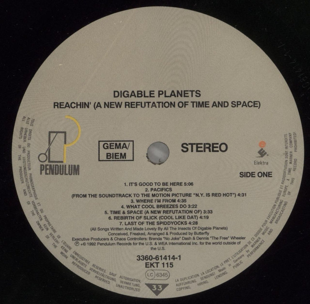 Digable Planets Reachin' (A New Refutation Of Time And Space) UK vinyl LP album (LP record) Y6MLPRE710687