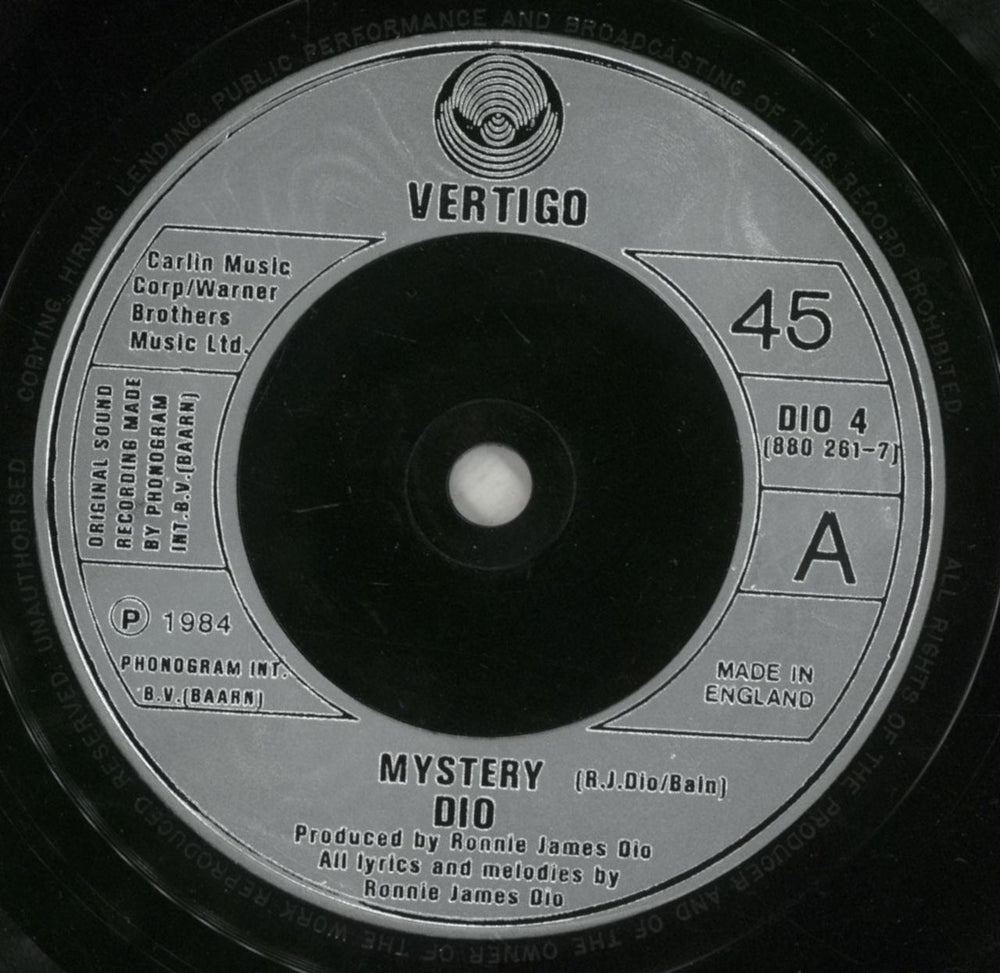 Dio Mystery + Open Shrink UK 7" vinyl single (7 inch record / 45) DIO07MY872111