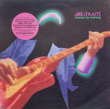 Dire Straits Money For Nothing - Hype Sticker - Autographed UK vinyl LP album (LP record) VERH64