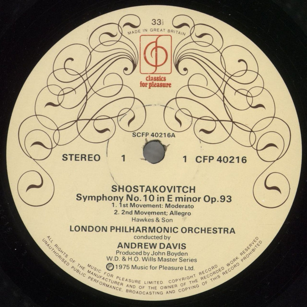 Dmitri Shostakovich Symphony No. 10 in E Minor, Op.93 UK vinyl LP album (LP record) S4ILPSY719029