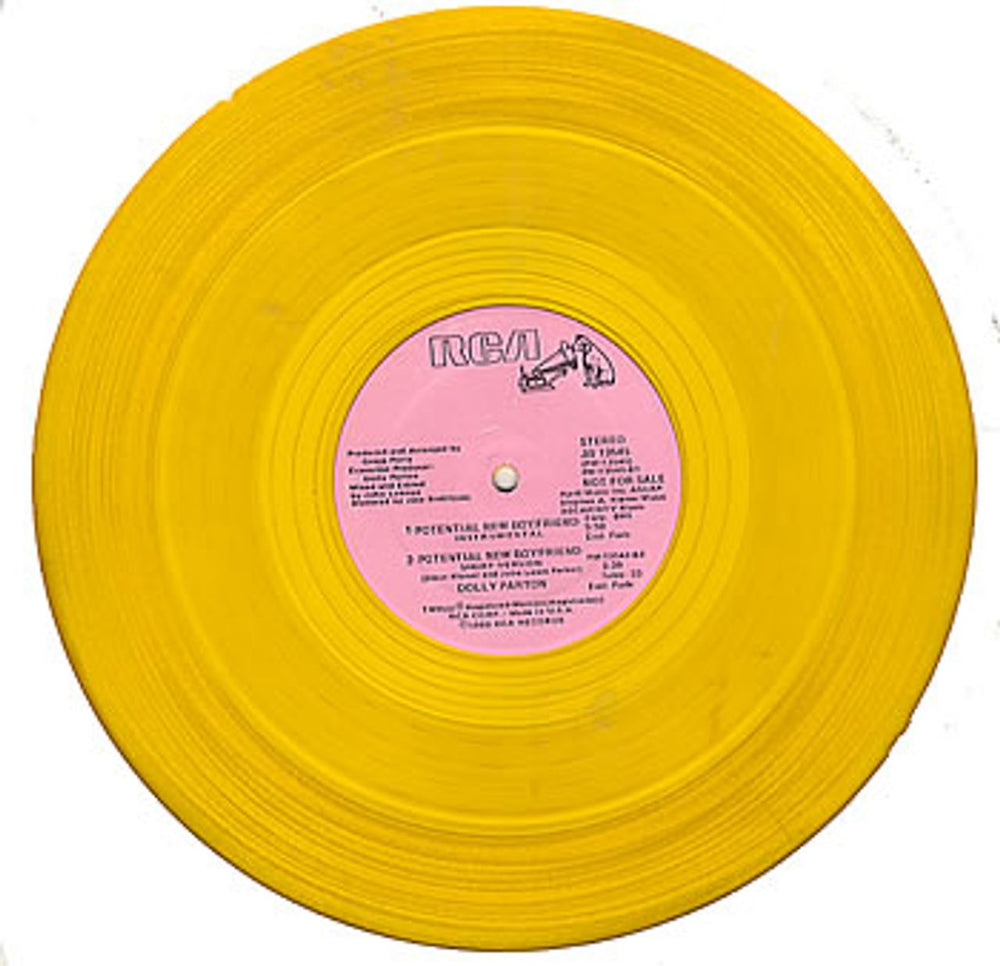 Dolly Parton Potential New Boyfriend - Yellow Vinyl US Promo 12" vinyl single (12 inch record / Maxi-single) PAR12PO95267