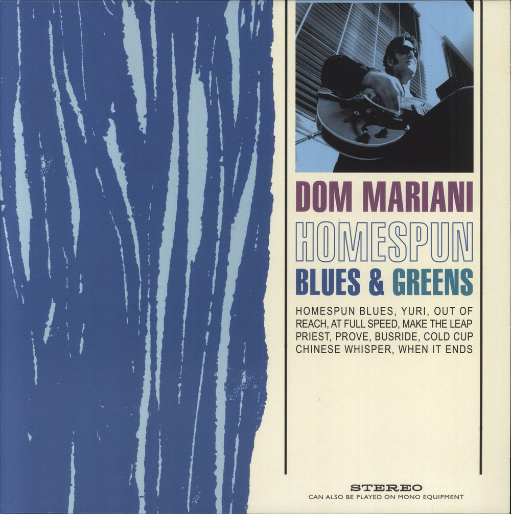 Dom Mariani Homespun Blues & Greens - Blue Vinyl UK vinyl LP album (LP record) SB026