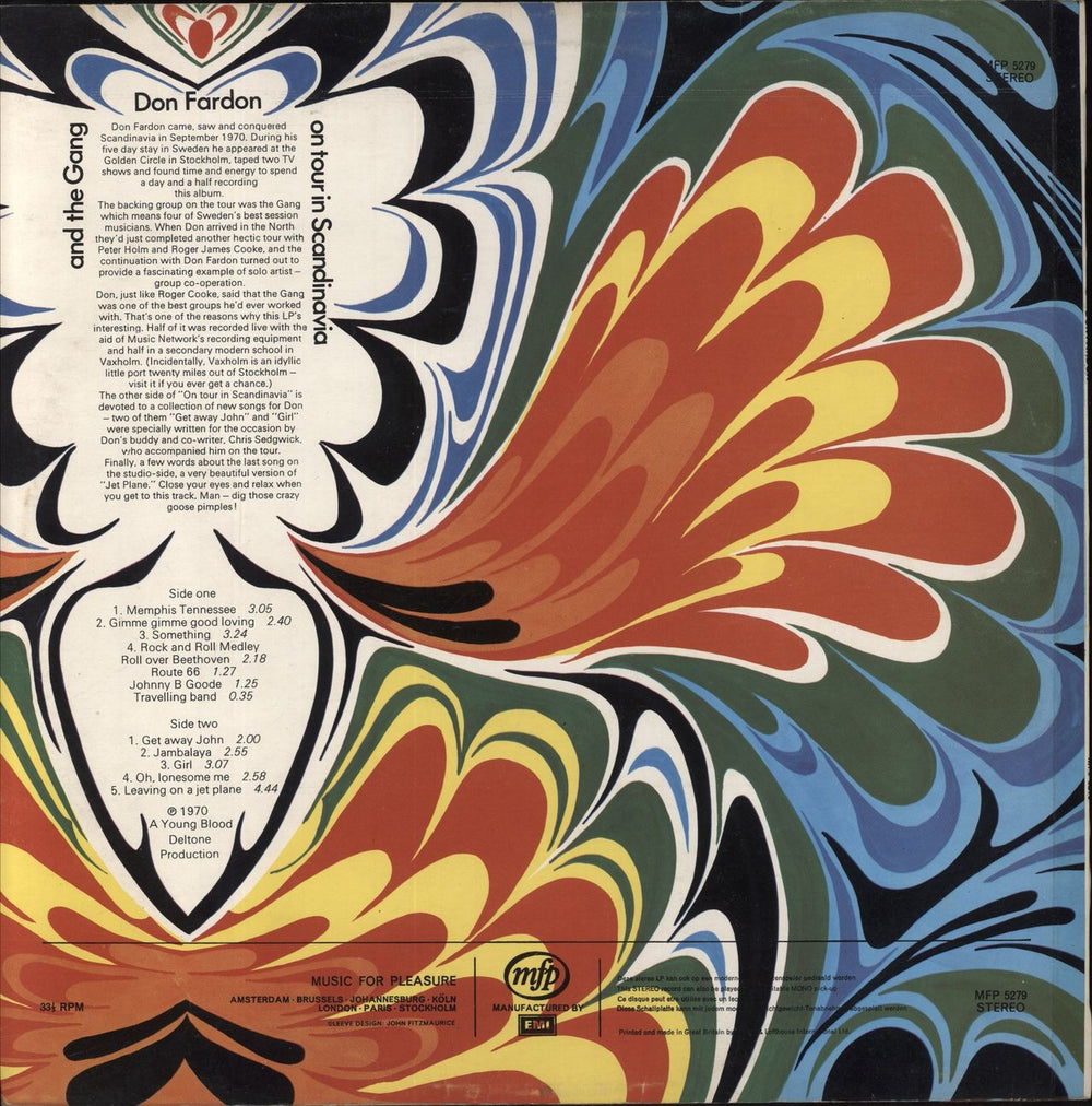 Don Fardon On Tour In Scandinavia UK vinyl LP album (LP record)