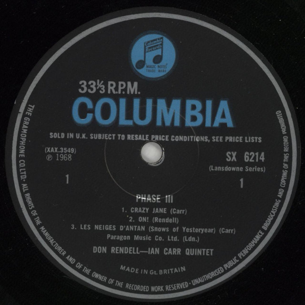 Don Rendell & Ian Carr Phase III UK vinyl LP album (LP record) DLKLPPH866033