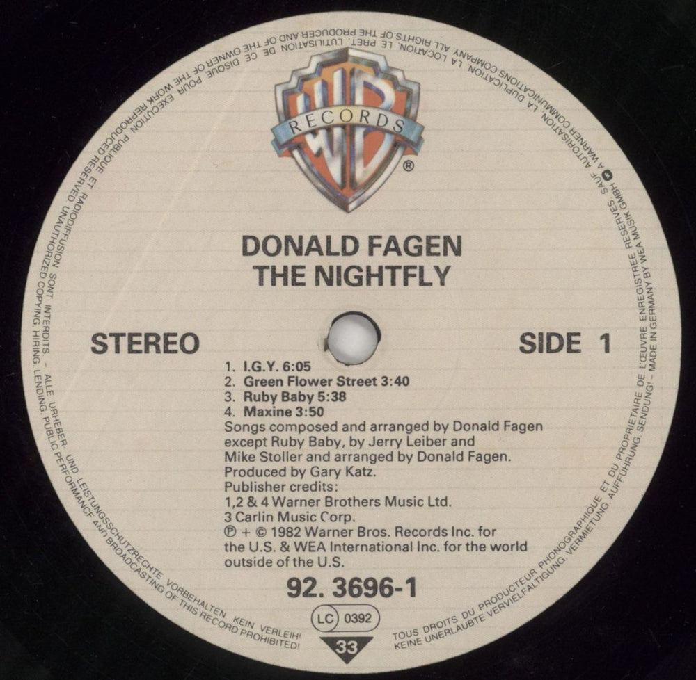 Donald Fagen The Nightfly German vinyl LP album (LP record) DLFLPTH333070