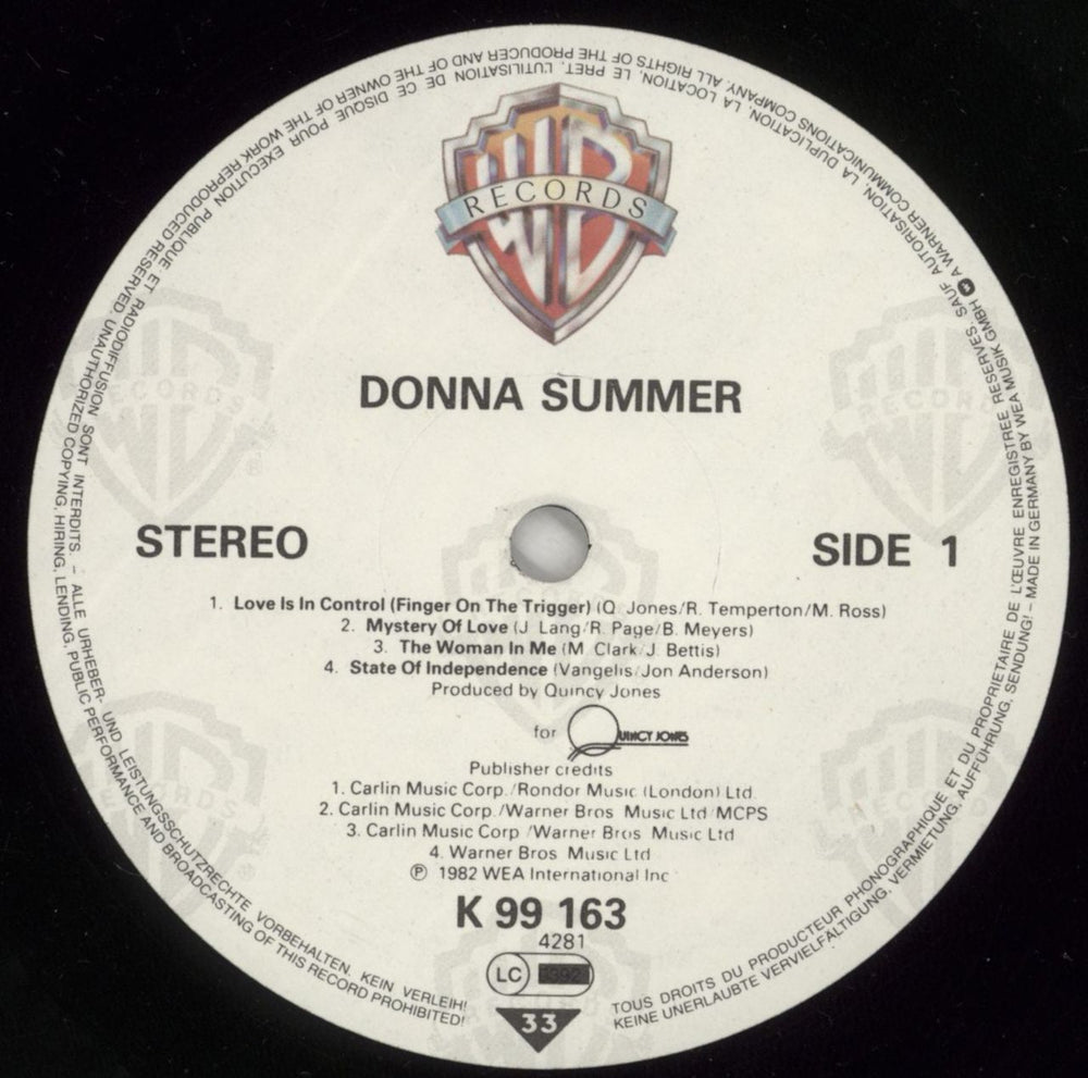 Donna Summer Donna Summer German vinyl LP album (LP record) SUMLPDO417935