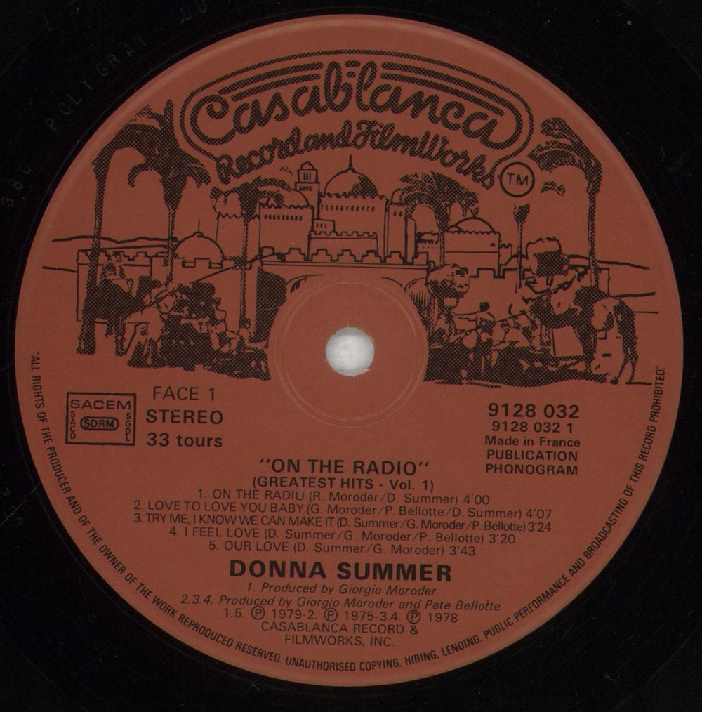 Donna Summer Greatest Hits Volume One French vinyl LP album (LP record) SUMLPGR393010