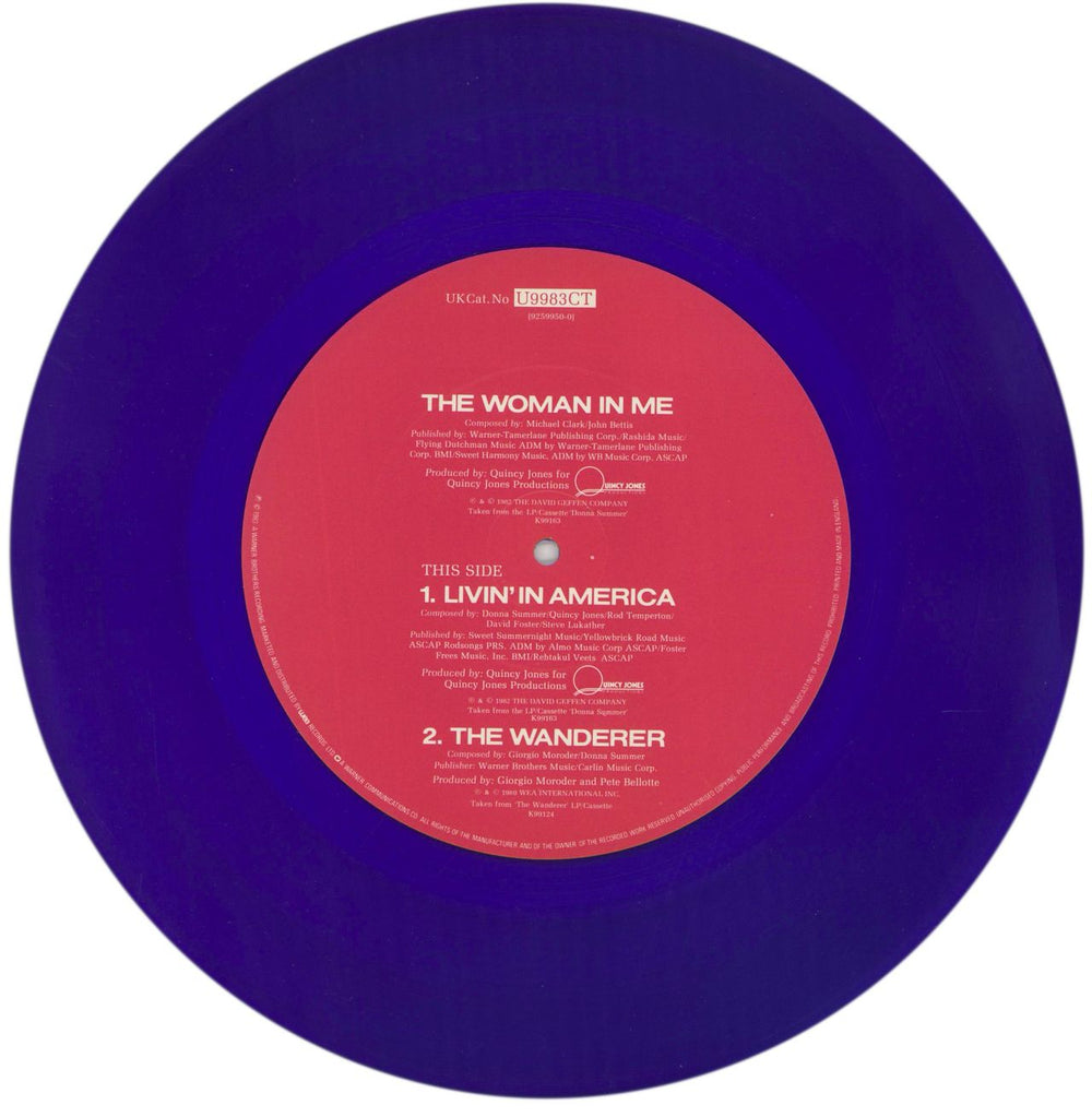Donna Summer The Woman In Me - Blue Vinyl - EX UK 12" vinyl single (12 inch record / Maxi-single)