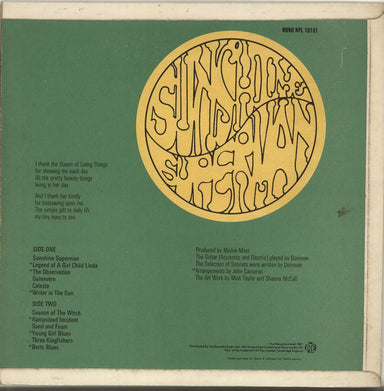 Donovan Sunshine Superman - EX UK vinyl LP album (LP record) DOVLPSU548543