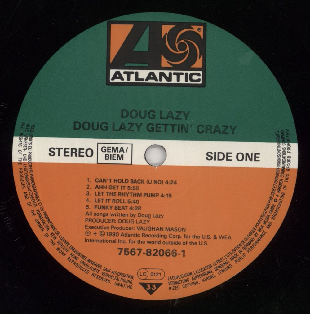 Doug Lazy Doug Lazy Gettin' Crazy UK vinyl LP album (LP record) DZYLPDO848995