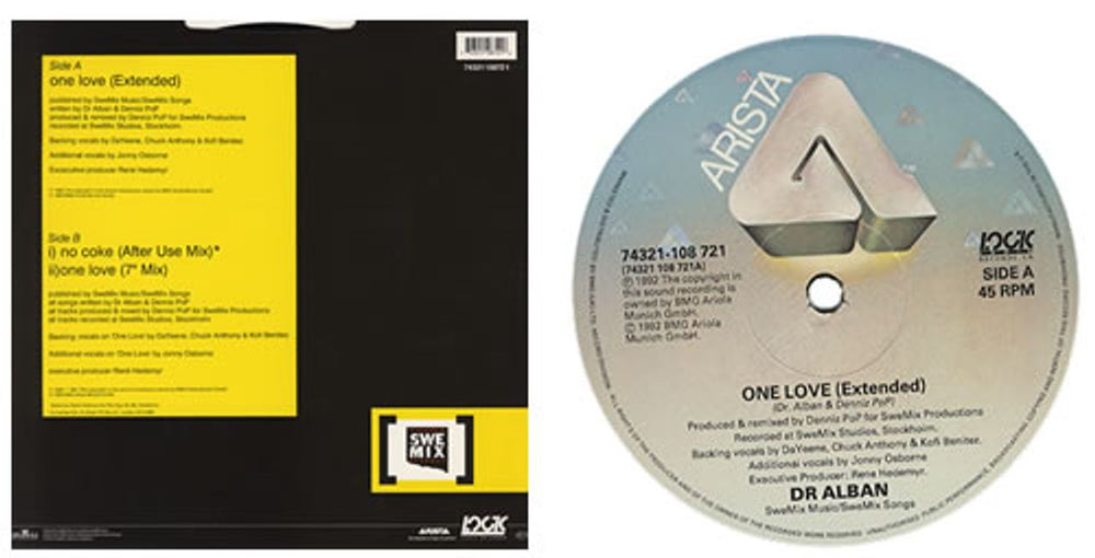 Dr Alban One Love German 12" vinyl single (12 inch record / Maxi-single) DRB12ON08511
